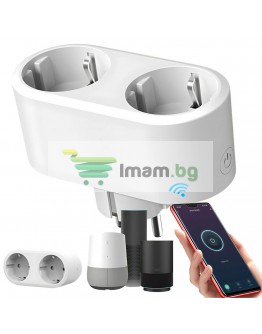 Умен двоен контакт с Wi-Fi, интелигентен таймер 16a, приложение